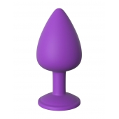 Фиолетовая анальная пробка со стразом Her Little Gem Large Plug - 9,5 см. - Pipedream - купить с доставкой в Рубцовске