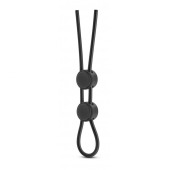 Черное двойное эрекционное лассо Silicone Double Loop Cock Ring - Blush Novelties - в Рубцовске купить с доставкой