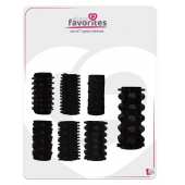 Набор из 7 черных насадок PENIS SLEEVES SET - Dream Toys - в Рубцовске купить с доставкой