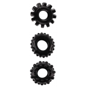 Набор из 3 черных эрекционных колец SET OF 3 COCKRINGS - Dream Toys - в Рубцовске купить с доставкой