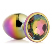 Голографическая анальная втулка с радужным кристаллом - 7,1 см. - Dream Toys - купить с доставкой в Рубцовске