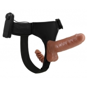 Страпон с вагинальной пробкой и вибрацией Ultra Passionate Harness - 16 см. - Baile - купить с доставкой в Рубцовске