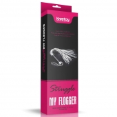 Серебристая плетка Struggle My Flogger с черной ручкой - 45 см. - Lovetoy - купить с доставкой в Рубцовске