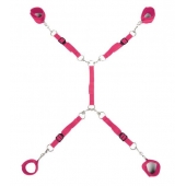 Ярко-розовый набор фиксаций на кровати Classic Bed Spreader - Lux Fetish - купить с доставкой в Рубцовске