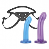Страпон унисекс Beginners Strap-On с 2 насадками - 15 и 13 см. - Lux Fetish - купить с доставкой в Рубцовске