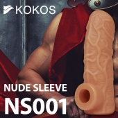 Телесная открытая насадка-реалистик с подхватом мошонки Nude Sleeve S - 10 см. - KOKOS - в Рубцовске купить с доставкой
