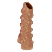 Телесная насадка с бугорками и открытой головкой Nude Sleeve S - 10 см. - KOKOS - в Рубцовске купить с доставкой