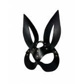 Черная кожаная маска зайки Miss Bunny - БДСМ Арсенал - купить с доставкой в Рубцовске