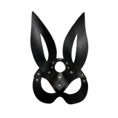 Черная кожаная маска зайки Miss Bunny - БДСМ Арсенал - купить с доставкой в Рубцовске