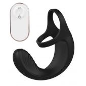 Черный анальный стимулятор с эрекционными кольцами Remote Couple Teaser - Dream Toys - в Рубцовске купить с доставкой