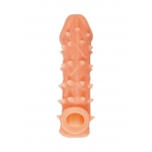 Телесная закрытая насадка с пупырышками Cock Sleeve Size L - 17,6 см. - KOKOS - в Рубцовске купить с доставкой