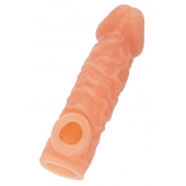 Телесная закрытая насадка с шершавой головкой Cock Sleeve Size M - 15,6 см. - KOKOS - в Рубцовске купить с доставкой