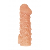 Телесная закрытая насадка с пучками шишечек Cock Sleeve Size L - 17,6 см. - KOKOS - в Рубцовске купить с доставкой