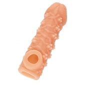 Телесная закрытая насадка с пучками шишечек Cock Sleeve Size L - 17,6 см. - KOKOS - в Рубцовске купить с доставкой