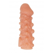 Телесная закрытая насадка с шариками Cock Sleeve Size M - 15,6 см. - KOKOS - в Рубцовске купить с доставкой