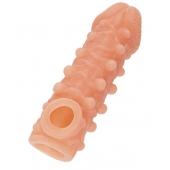 Телесная закрытая насадка с шариками Cock Sleeve Size M - 15,6 см. - KOKOS - в Рубцовске купить с доставкой