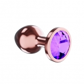 Пробка цвета розового золота с фиолетовым кристаллом Diamond Amethyst Shine S - 7,2 см. - Lola Games - купить с доставкой в Рубцовске