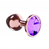 Пробка цвета розового золота с фиолетовым кристаллом Diamond Amethyst Shine L - 8,3 см. - Lola Games - купить с доставкой в Рубцовске