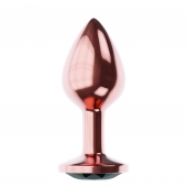 Пробка цвета розового золота с черным кристаллом Diamond Jet Shine L - 8,3 см. - Lola Games - купить с доставкой в Рубцовске