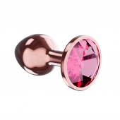Пробка цвета розового золота с малиновым кристаллом Diamond Ruby Shine L - 8,3 см. - Lola Games - купить с доставкой в Рубцовске