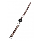 Черный кляп-шар на леопардовых ремешках Anonymo - ToyFa - купить с доставкой в Рубцовске