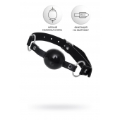 Черный кляп-шар на кожаных ремешках Anonymo - ToyFa - купить с доставкой в Рубцовске