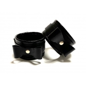 Черные наручники с бантиками из эко-кожи - БДСМ Арсенал - купить с доставкой в Рубцовске