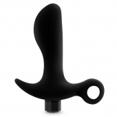 Черный анальный вибратор Silicone Vibrating Prostate Massager 01 - 10,8 см. - Blush Novelties - в Рубцовске купить с доставкой