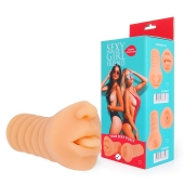 Телесный мастурбатор-ротик с высунутым язычком - Bior toys - в Рубцовске купить с доставкой