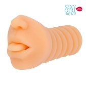 Телесный мастурбатор-ротик с высунутым язычком - Bior toys - в Рубцовске купить с доставкой