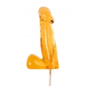 Оранжевый леденец в форме пениса со вкусом аморетто - Sosuчki - купить с доставкой в Рубцовске
