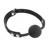 Черный силиконовый кляп-шарик на ремешках - Fetish Tentation - купить с доставкой в Рубцовске