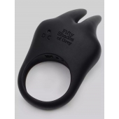 Черное эрекционное виброкольцо Sensation Rechargeable Vibrating Rabbit Love Ring - Fifty Shades of Grey - в Рубцовске купить с доставкой