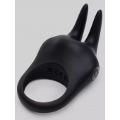 Черное эрекционное виброкольцо Sensation Rechargeable Vibrating Rabbit Love Ring - Fifty Shades of Grey - в Рубцовске купить с доставкой