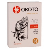 Тонкие презервативы OKOTO Thin Extra Soft - 3 шт. - Sitabella - купить с доставкой в Рубцовске