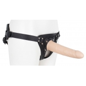 Пустотелый страпон Harness CLASSIC с бандажом - 19,5 см. - LOVETOY (А-Полимер) - купить с доставкой в Рубцовске