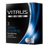 Презервативы VITALIS PREMIUM delay   cooling с охлаждающим эффектом - 3 шт. - Vitalis - купить с доставкой в Рубцовске