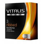 Ребристые презервативы VITALIS PREMIUM ribbed - 3 шт. - Vitalis - купить с доставкой в Рубцовске