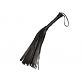 Чёрная кожаная плеть с 22 хвостами - 40 см. - Sitabella - купить с доставкой в Рубцовске