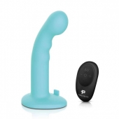 Голубая изогнутая насадка 6in Remote Control Ripple P-Spot G-Spot на черных трусиках - 16 см. - Pegasus - купить с доставкой в Рубцовске