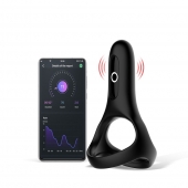 Черное виброкольцо Magic Motion Rise с подхватом мошонки - Magic Motion - в Рубцовске купить с доставкой