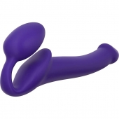 Фиолетовый безремневой страпон Silicone Bendable Strap-On - size M - Strap-on-me - купить с доставкой в Рубцовске