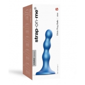 Голубая насадка Strap-On-Me Dildo Plug Balls size S - Strap-on-me - купить с доставкой в Рубцовске