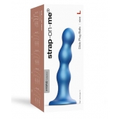 Голубая насадка Strap-On-Me Dildo Plug Balls size L - Strap-on-me - купить с доставкой в Рубцовске