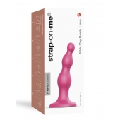 Розовая насадка Strap-On-Me Dildo Plug Beads size S - Strap-on-me - купить с доставкой в Рубцовске