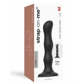 Черная насадка Strap-On-Me Dildo Geisha Balls size M - Strap-on-me - купить с доставкой в Рубцовске