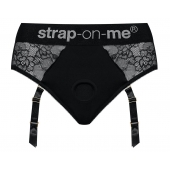 Черные трусики для насадок Diva Lingerie Harness - size S - Strap-on-me - купить с доставкой в Рубцовске