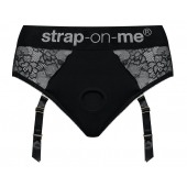 Черные трусики для насадок Diva Lingerie Harness - size L - Strap-on-me - купить с доставкой в Рубцовске