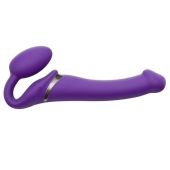 Фиолетовый безремневой вибрострапон Vibrating Bendable Strap-On - size L - Strap-on-me - купить с доставкой в Рубцовске