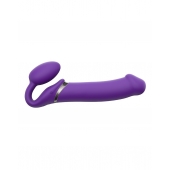 Фиолетовый безремневой вибрострапон Silicone Bendable Strap-On - size XL - Strap-on-me - купить с доставкой в Рубцовске